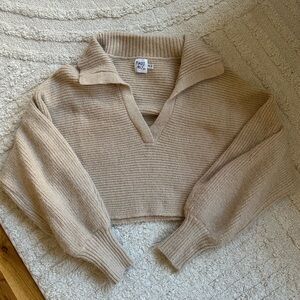 Princess Polly TIARA CROPPED SWEATER BEIGE